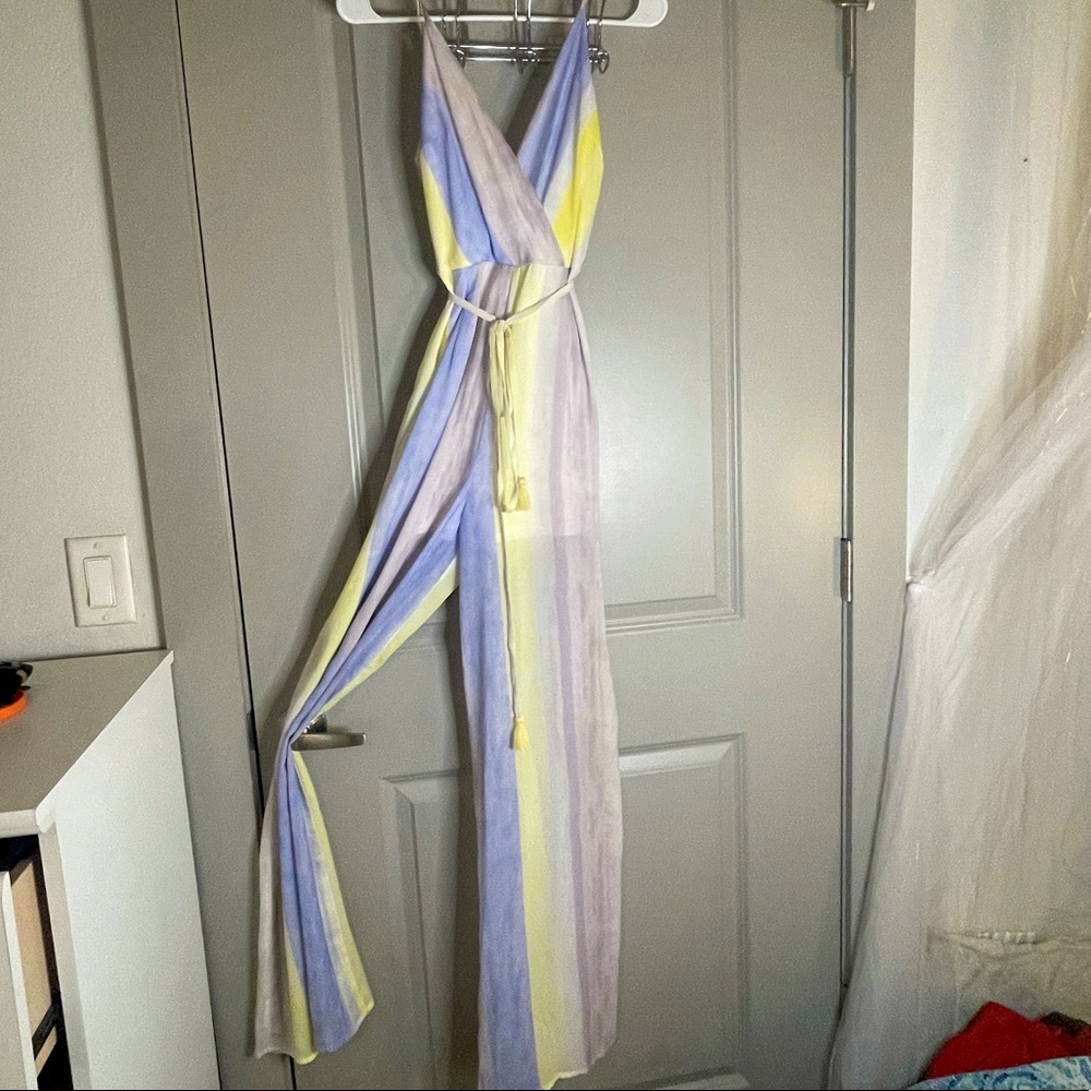 Spring Jumpsuit with Tie Waist - Size S